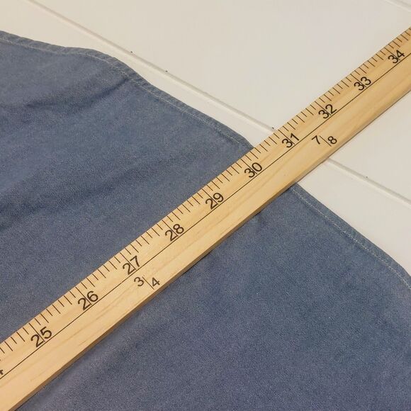 Ralph Lauren Men's XL Chambray Button Down Short Sleeve Shirt Blue Flesh Pony - Picture 9 of 9